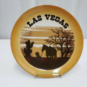 Vintage Las Vegas Ceramic Souvenir Plate 8.25"